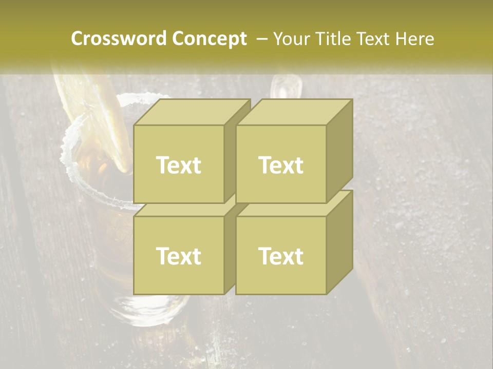 A Glass Of Ice Tea With A Spoon On A Wooden Table PowerPoint Template