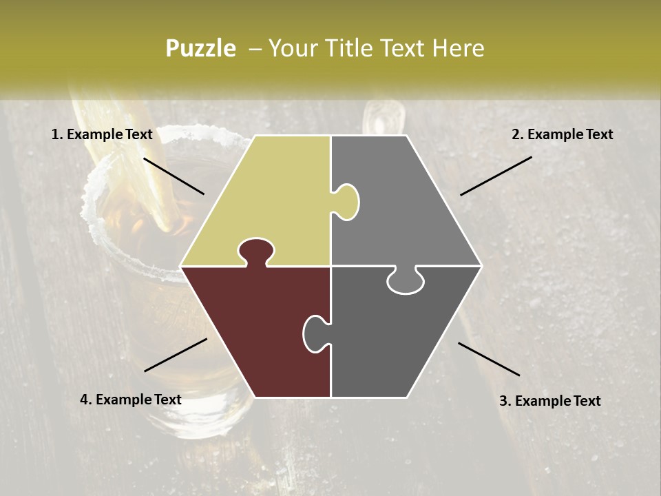 A Glass Of Ice Tea With A Spoon On A Wooden Table PowerPoint Template