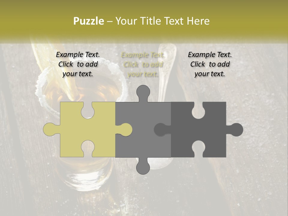 A Glass Of Ice Tea With A Spoon On A Wooden Table PowerPoint Template