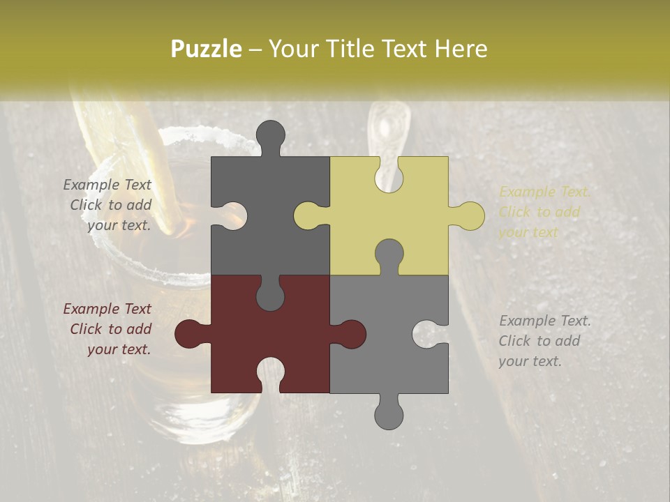 A Glass Of Ice Tea With A Spoon On A Wooden Table PowerPoint Template