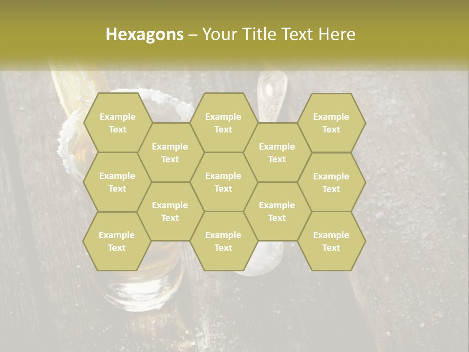 A Glass Of Ice Tea With A Spoon On A Wooden Table PowerPoint Template