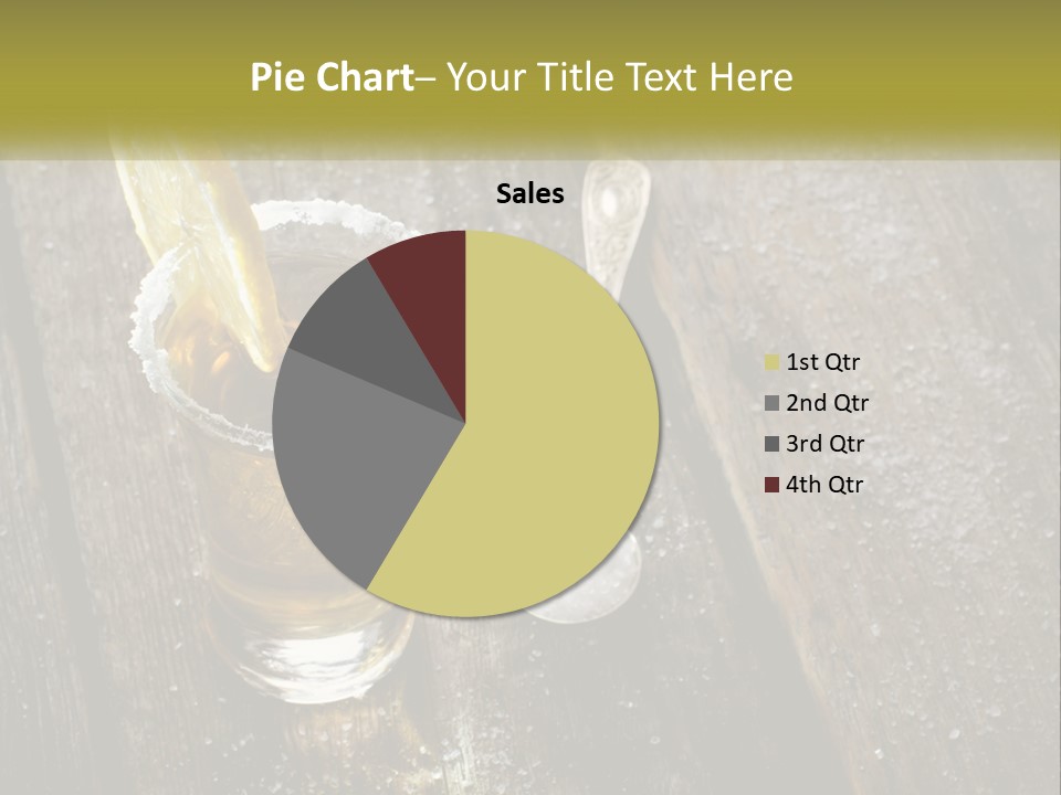 A Glass Of Ice Tea With A Spoon On A Wooden Table PowerPoint Template