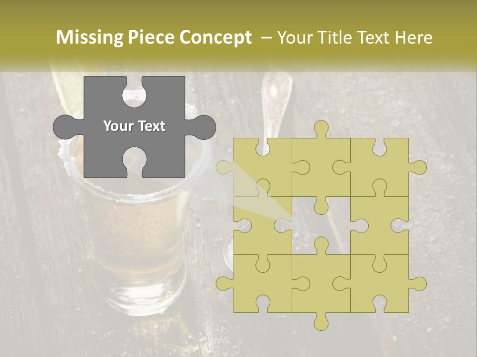 A Glass Of Ice Tea With A Spoon On A Wooden Table PowerPoint Template