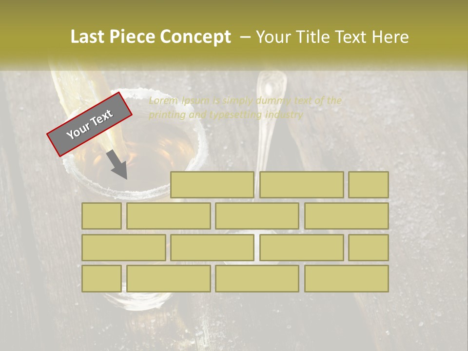 A Glass Of Ice Tea With A Spoon On A Wooden Table PowerPoint Template