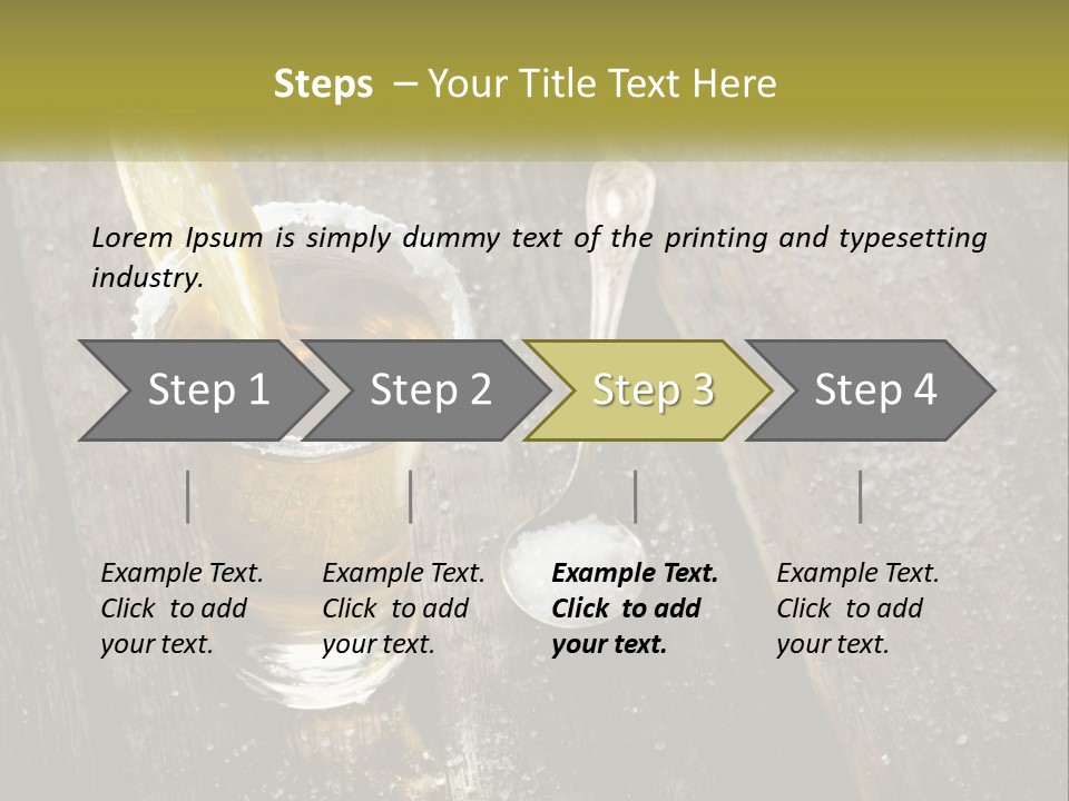 A Glass Of Ice Tea With A Spoon On A Wooden Table PowerPoint Template
