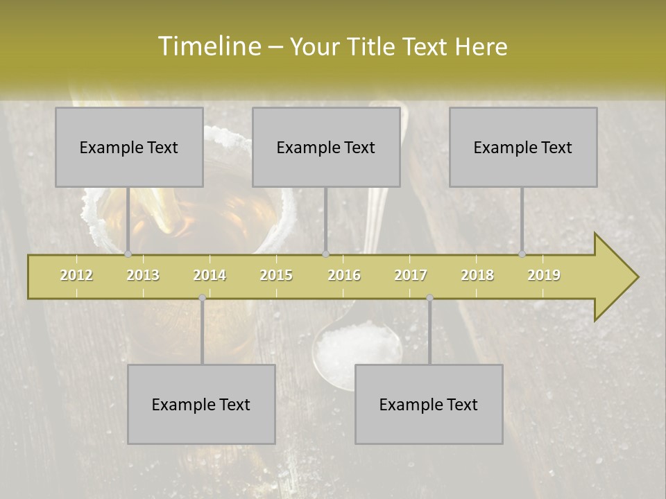 A Glass Of Ice Tea With A Spoon On A Wooden Table PowerPoint Template