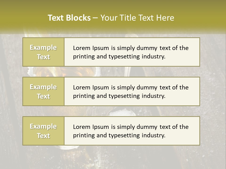 A Glass Of Ice Tea With A Spoon On A Wooden Table PowerPoint Template