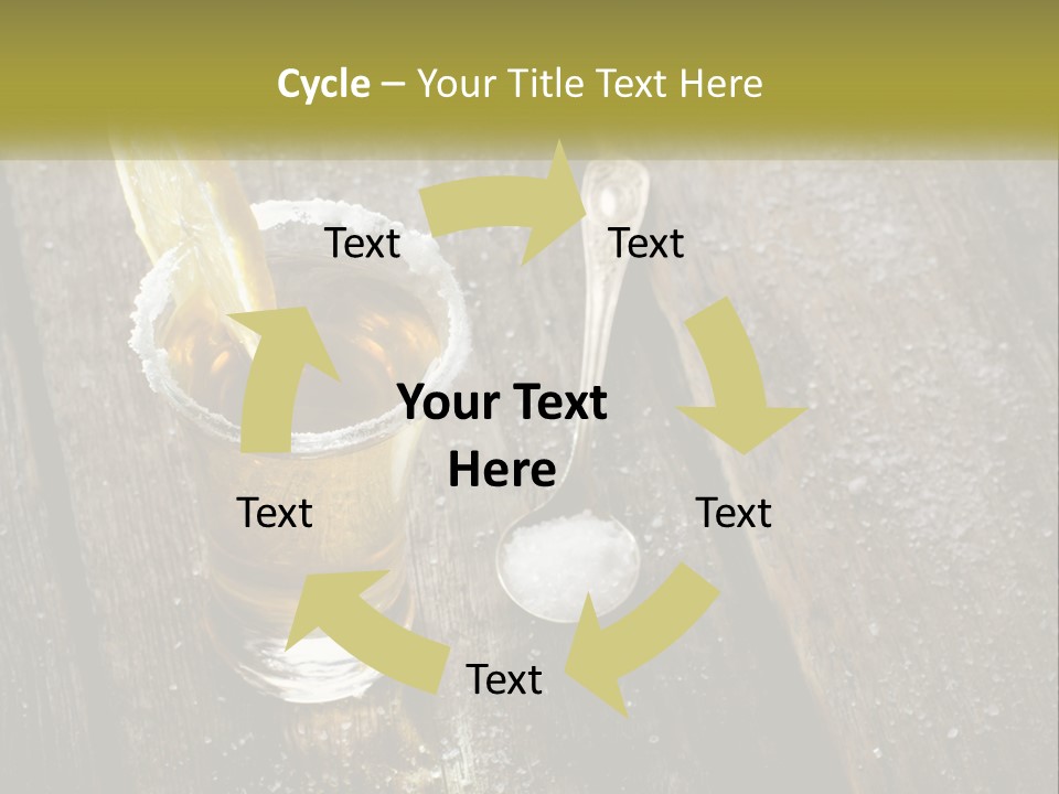 A Glass Of Ice Tea With A Spoon On A Wooden Table PowerPoint Template