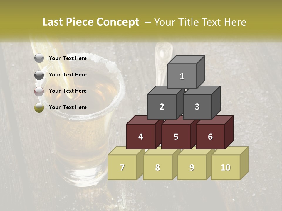 A Glass Of Ice Tea With A Spoon On A Wooden Table PowerPoint Template