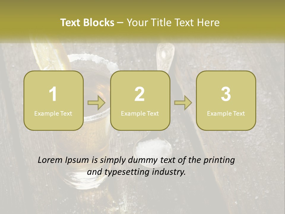 A Glass Of Ice Tea With A Spoon On A Wooden Table PowerPoint Template