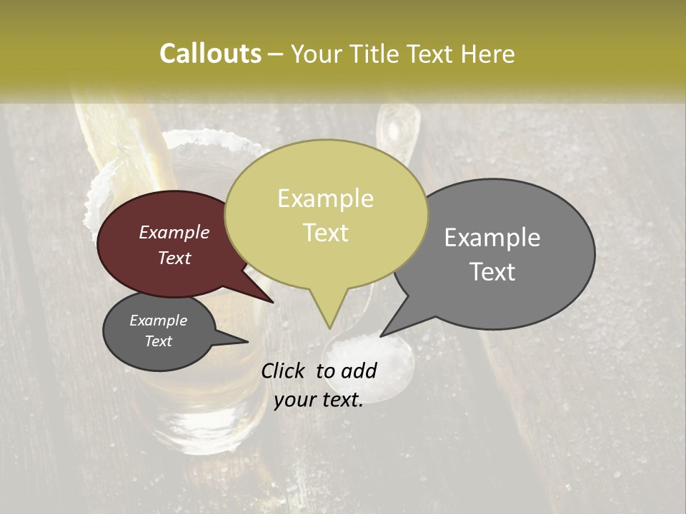 A Glass Of Ice Tea With A Spoon On A Wooden Table PowerPoint Template