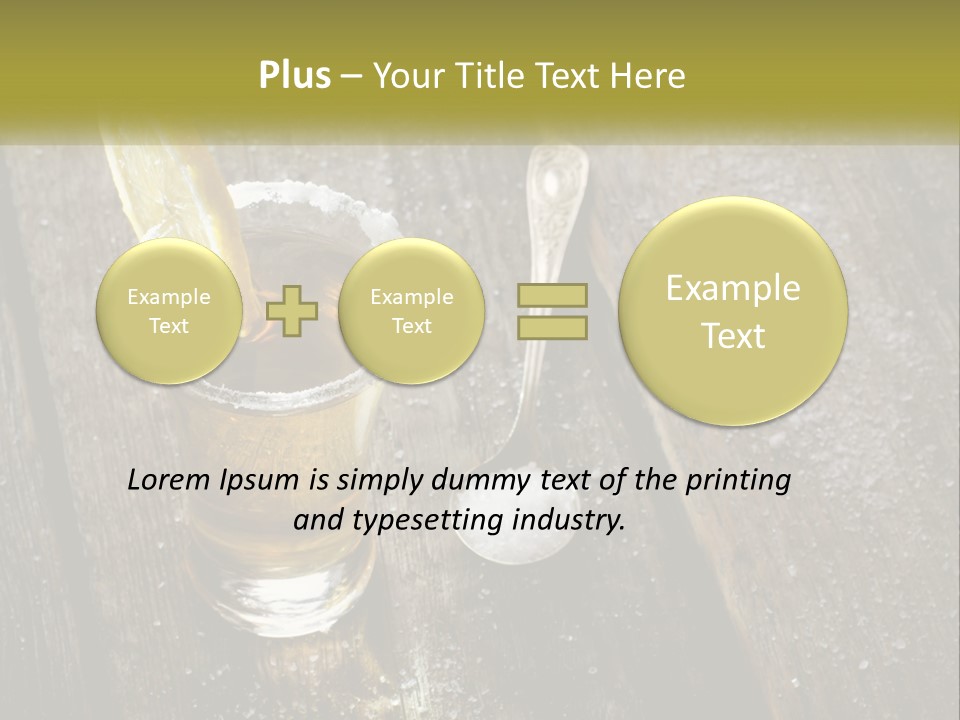 A Glass Of Ice Tea With A Spoon On A Wooden Table PowerPoint Template