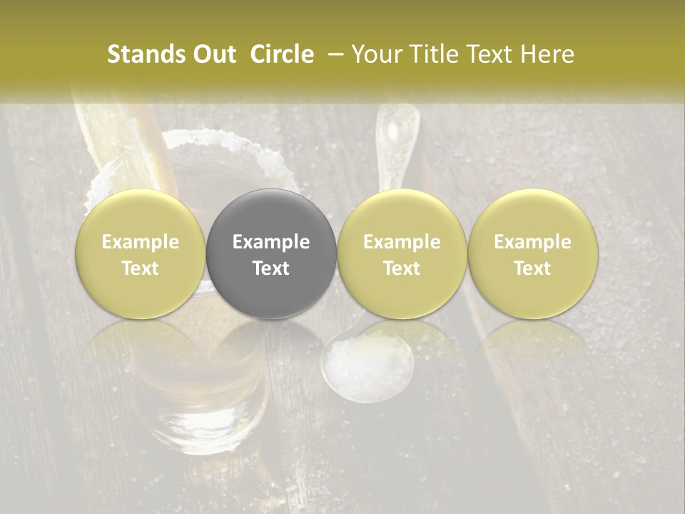 A Glass Of Ice Tea With A Spoon On A Wooden Table PowerPoint Template