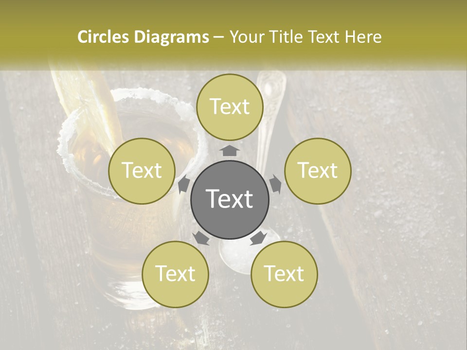 A Glass Of Ice Tea With A Spoon On A Wooden Table PowerPoint Template