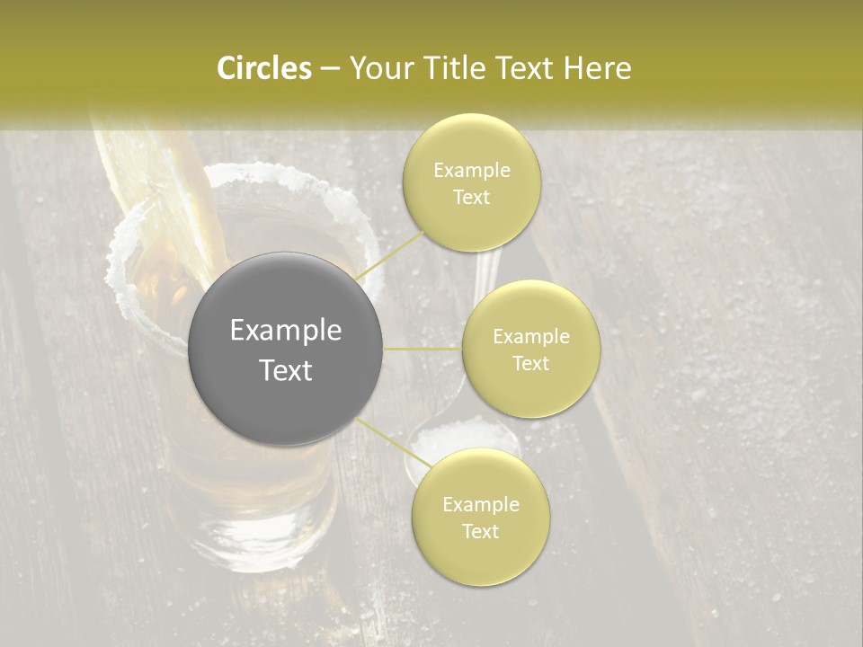 A Glass Of Ice Tea With A Spoon On A Wooden Table PowerPoint Template