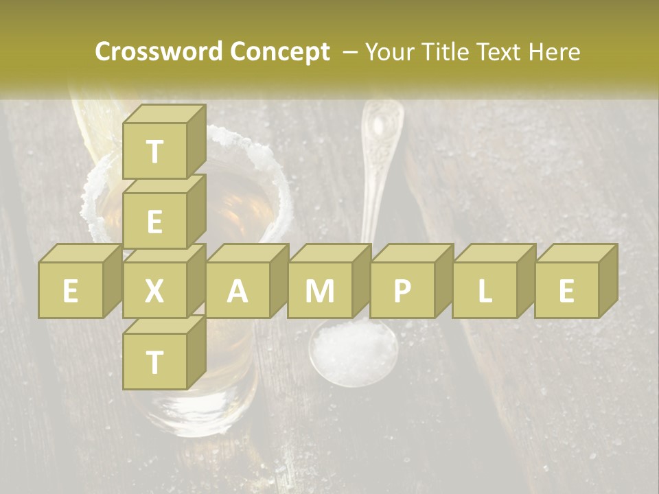 A Glass Of Ice Tea With A Spoon On A Wooden Table PowerPoint Template