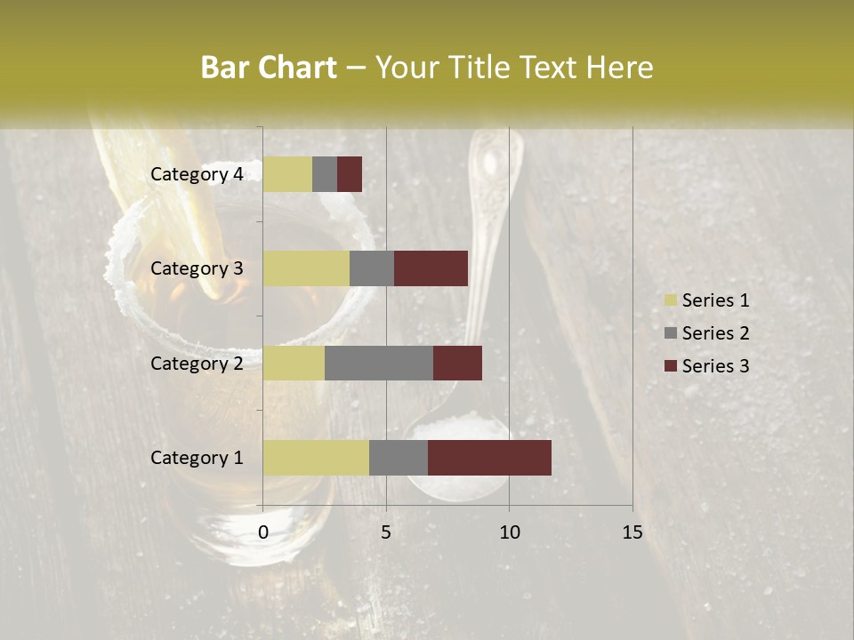 A Glass Of Ice Tea With A Spoon On A Wooden Table PowerPoint Template