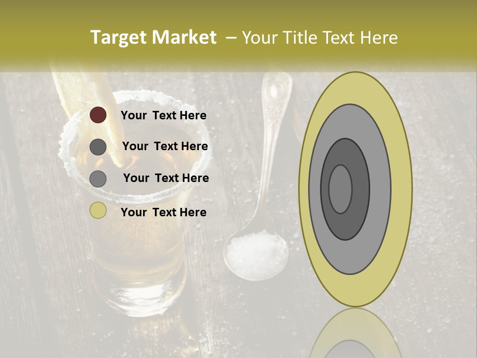 A Glass Of Ice Tea With A Spoon On A Wooden Table PowerPoint Template