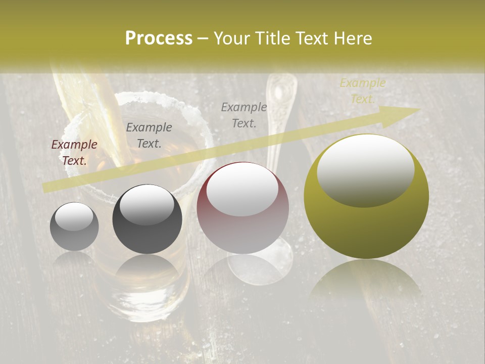 A Glass Of Ice Tea With A Spoon On A Wooden Table PowerPoint Template