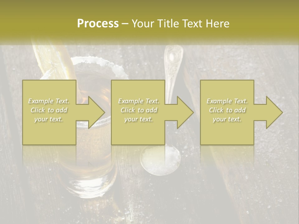 A Glass Of Ice Tea With A Spoon On A Wooden Table PowerPoint Template