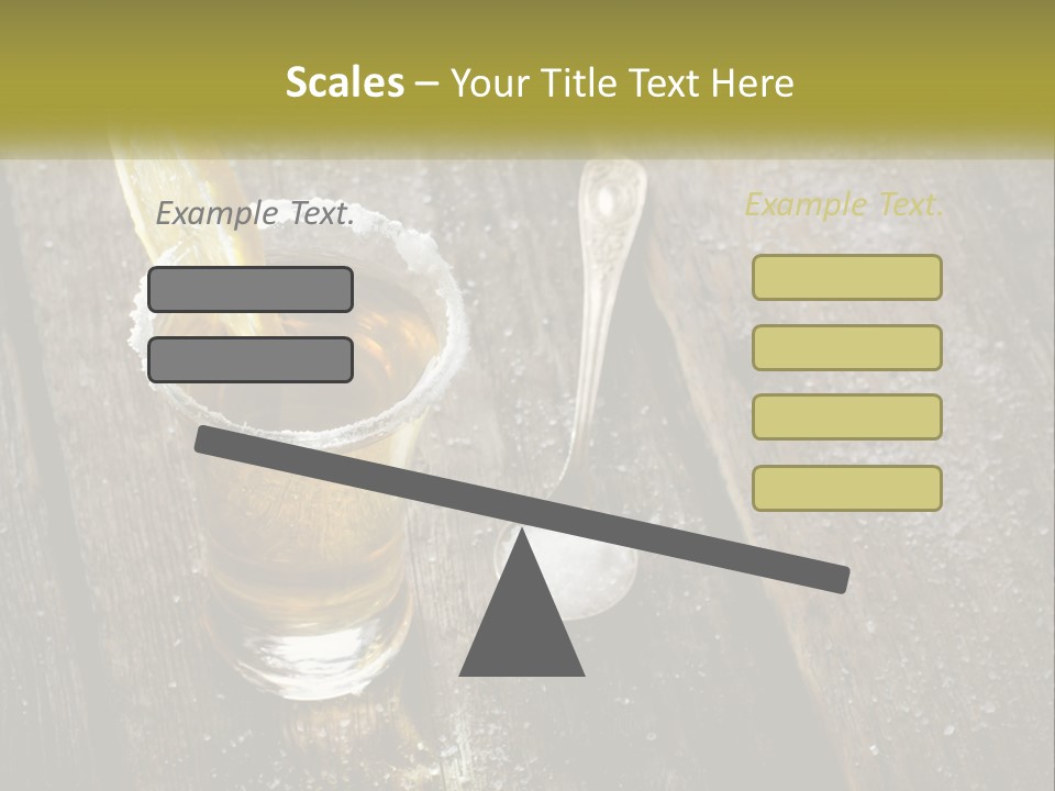 A Glass Of Ice Tea With A Spoon On A Wooden Table PowerPoint Template