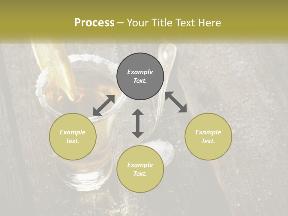 A Glass Of Ice Tea With A Spoon On A Wooden Table PowerPoint Template
