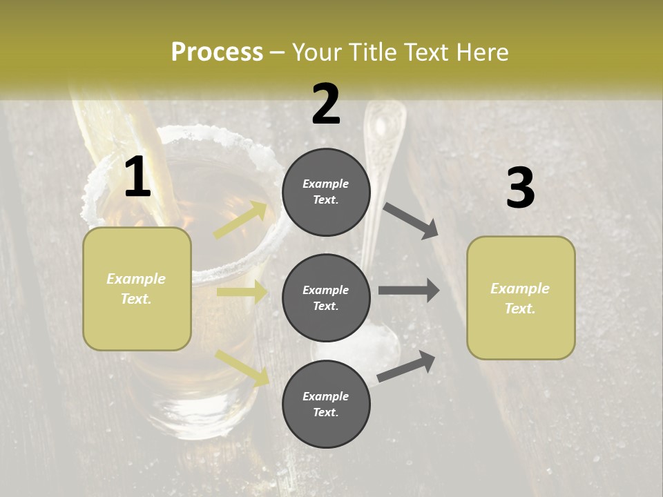 A Glass Of Ice Tea With A Spoon On A Wooden Table PowerPoint Template