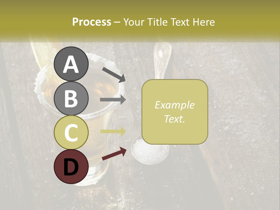 A Glass Of Ice Tea With A Spoon On A Wooden Table PowerPoint Template
