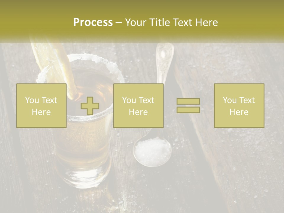 A Glass Of Ice Tea With A Spoon On A Wooden Table PowerPoint Template