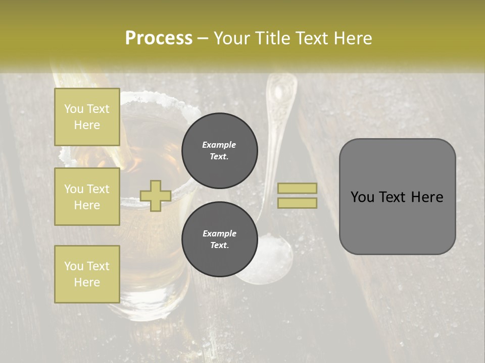 A Glass Of Ice Tea With A Spoon On A Wooden Table PowerPoint Template