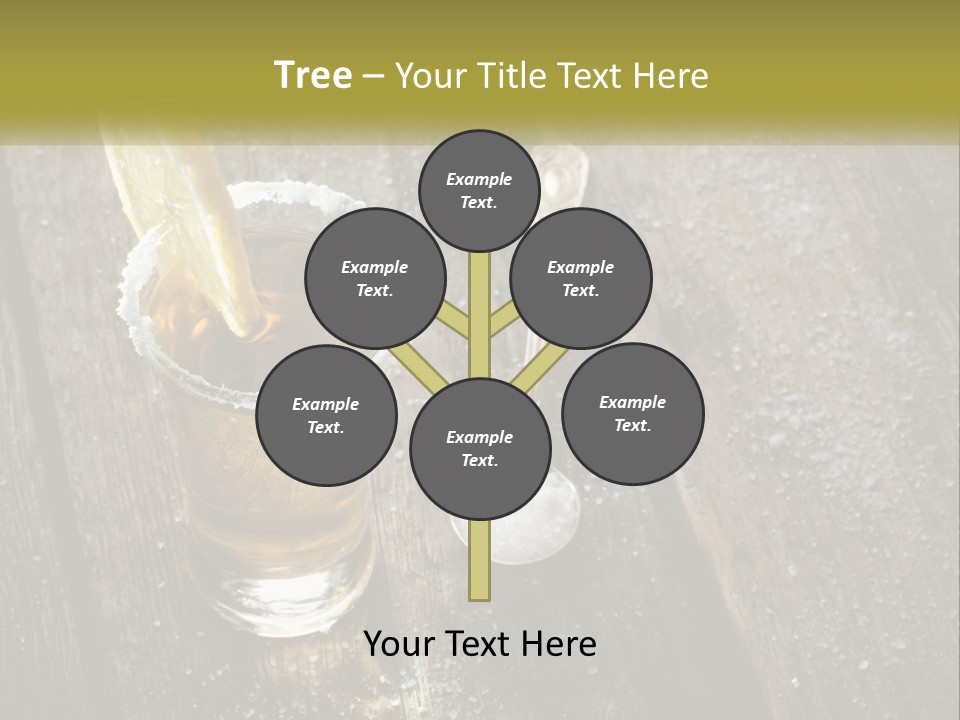 A Glass Of Ice Tea With A Spoon On A Wooden Table PowerPoint Template