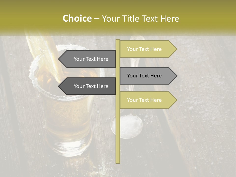 A Glass Of Ice Tea With A Spoon On A Wooden Table PowerPoint Template
