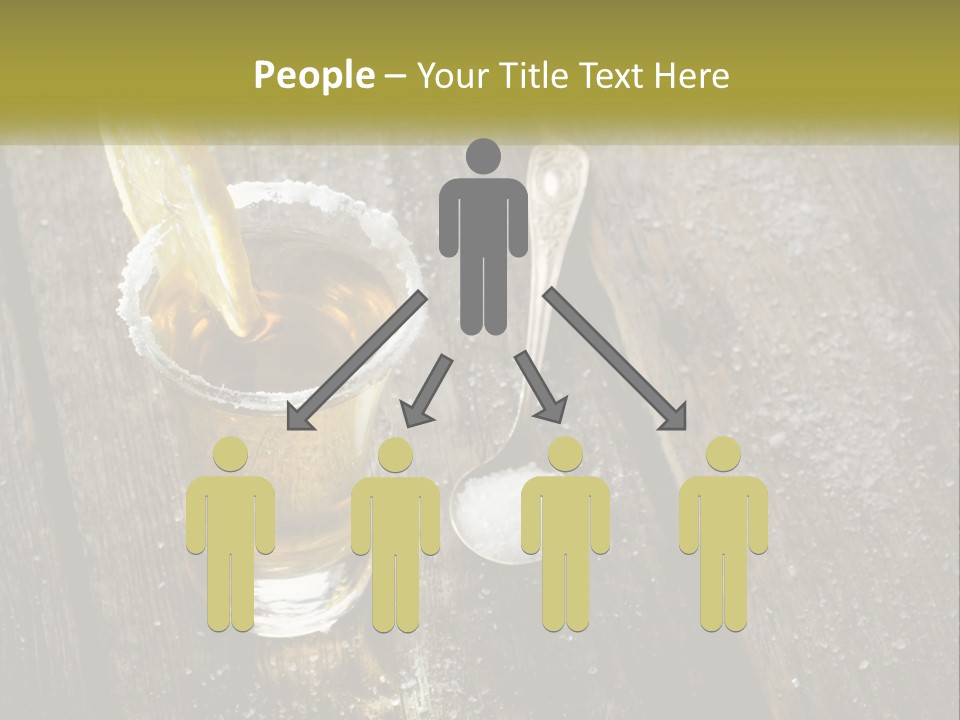 A Glass Of Ice Tea With A Spoon On A Wooden Table PowerPoint Template