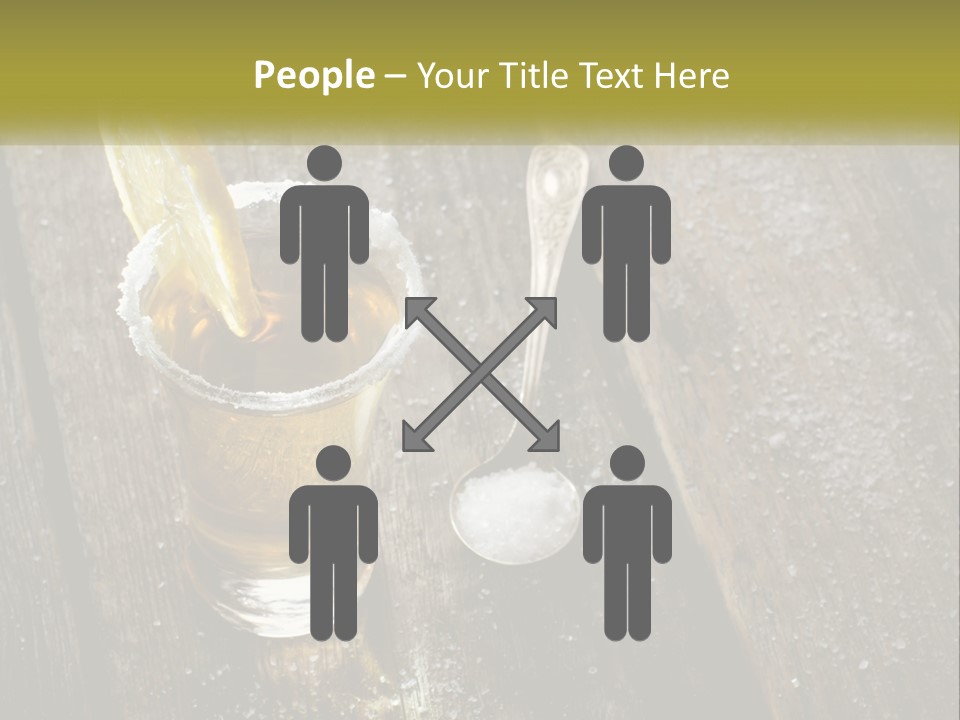 A Glass Of Ice Tea With A Spoon On A Wooden Table PowerPoint Template
