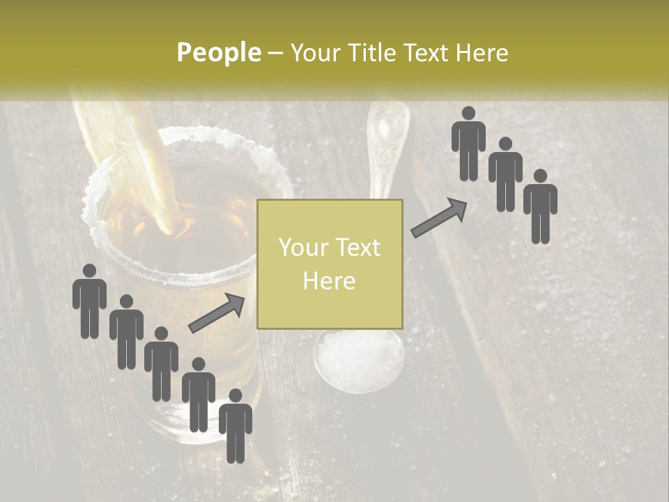 A Glass Of Ice Tea With A Spoon On A Wooden Table PowerPoint Template