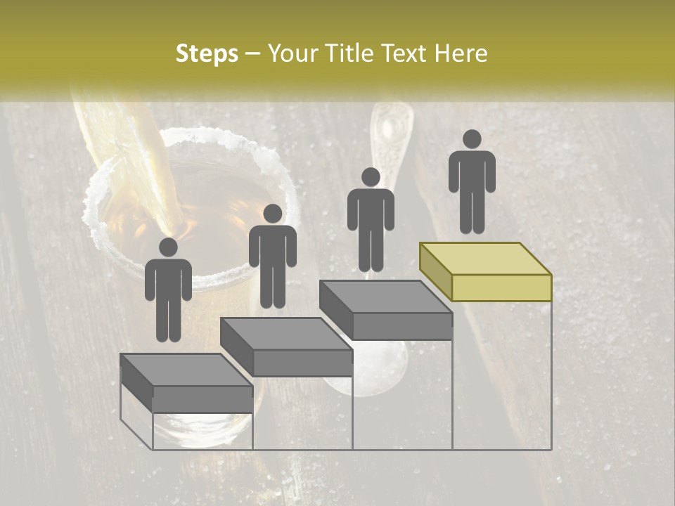 A Glass Of Ice Tea With A Spoon On A Wooden Table PowerPoint Template