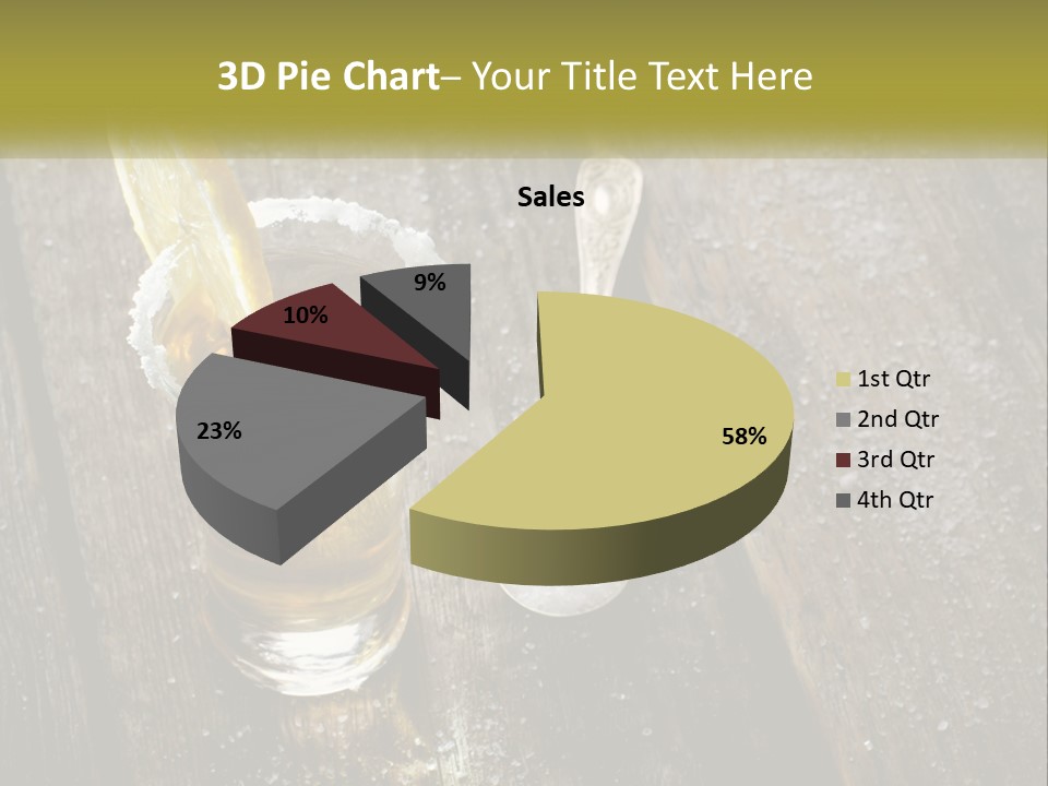 A Glass Of Ice Tea With A Spoon On A Wooden Table PowerPoint Template