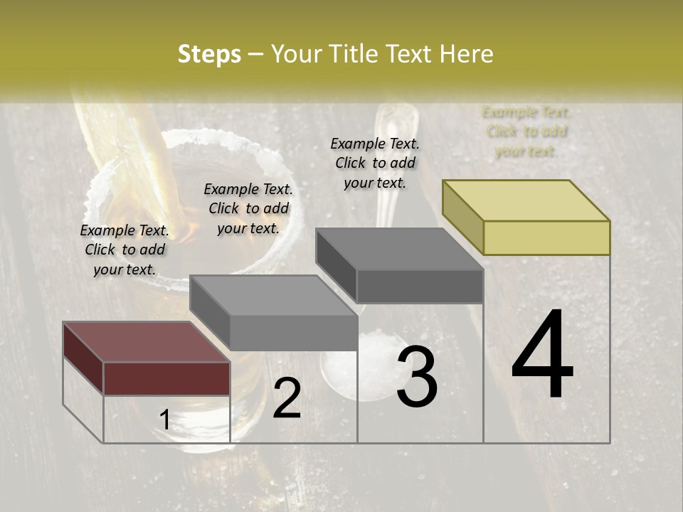A Glass Of Ice Tea With A Spoon On A Wooden Table PowerPoint Template