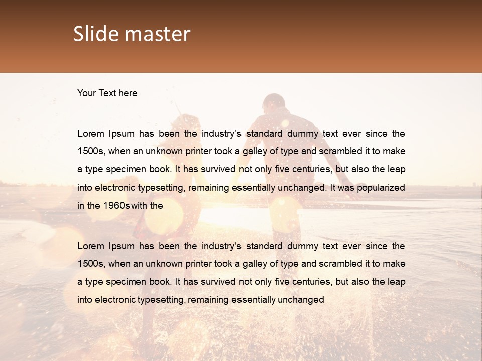 A Man And A Woman Are Standing In The Water PowerPoint Template