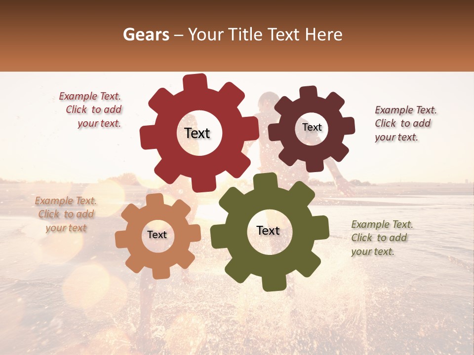 A Man And A Woman Are Standing In The Water PowerPoint Template