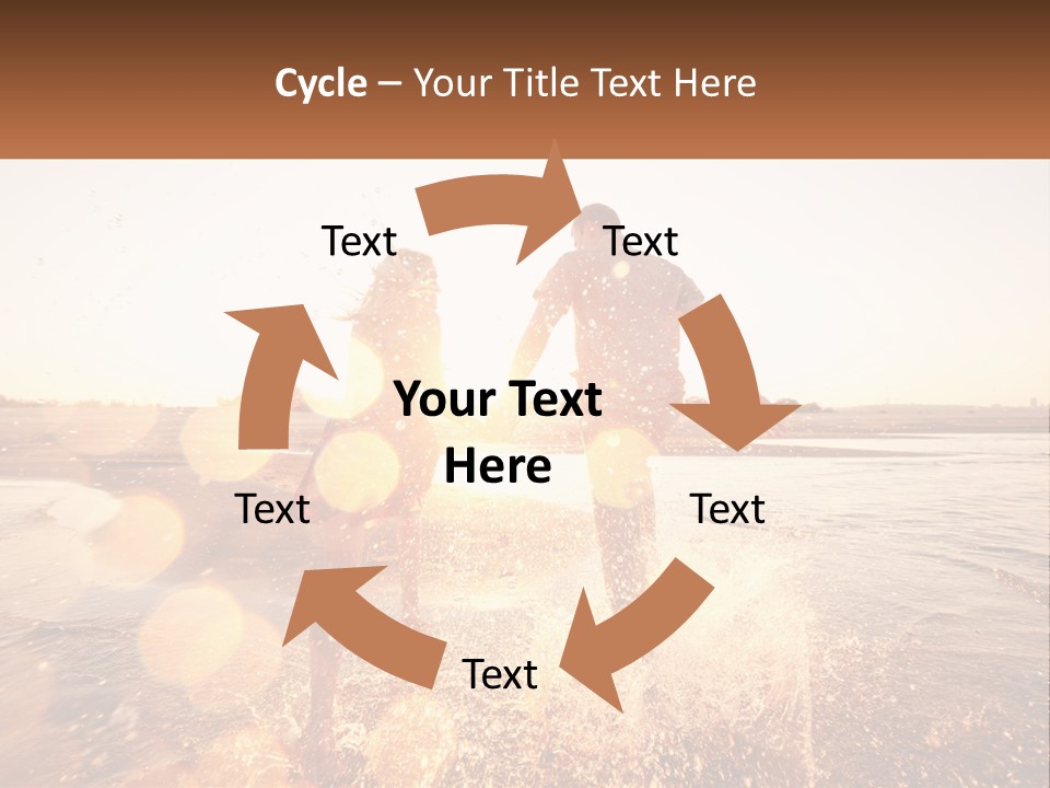 A Man And A Woman Are Standing In The Water PowerPoint Template