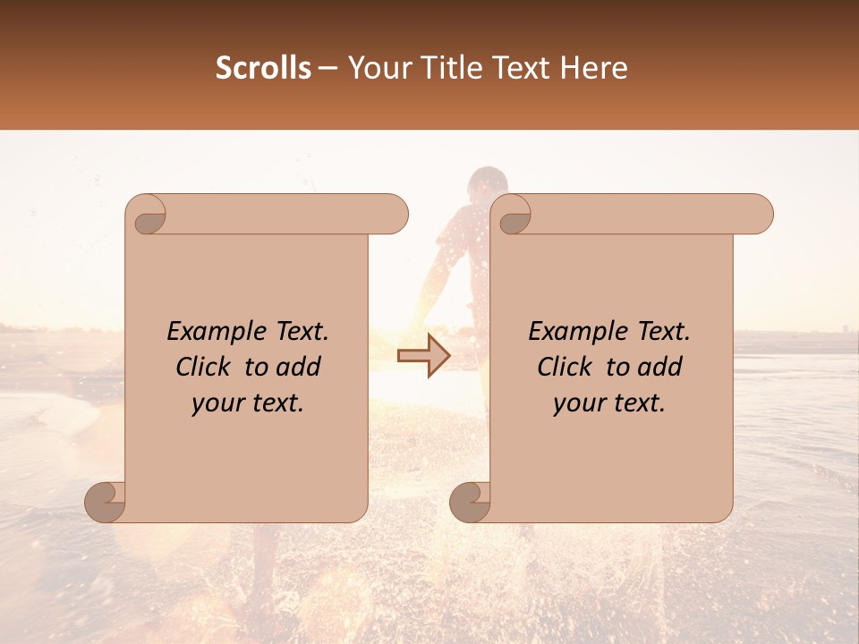 A Man And A Woman Are Standing In The Water PowerPoint Template
