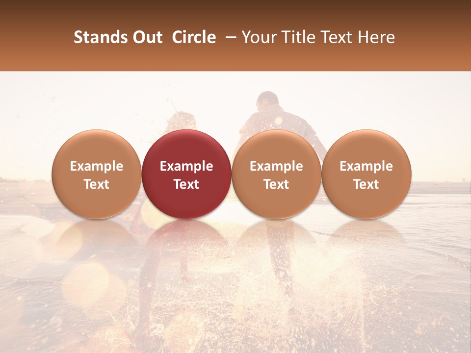 A Man And A Woman Are Standing In The Water PowerPoint Template