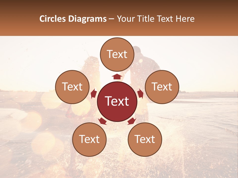 A Man And A Woman Are Standing In The Water PowerPoint Template