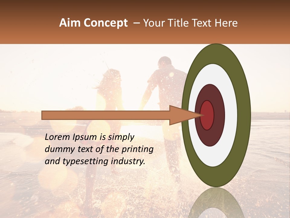 A Man And A Woman Are Standing In The Water PowerPoint Template