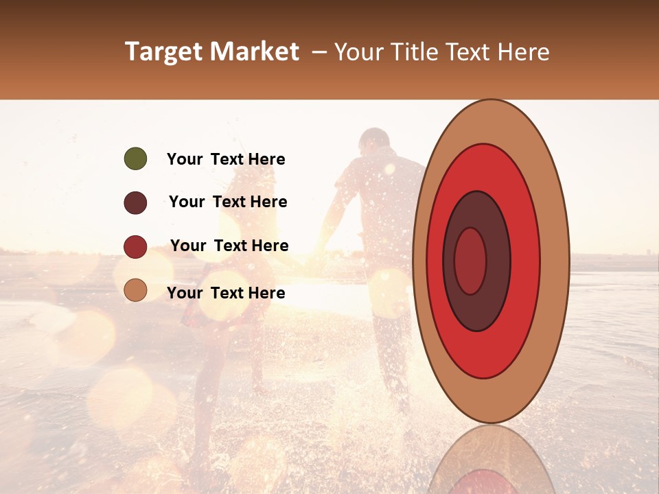 A Man And A Woman Are Standing In The Water PowerPoint Template