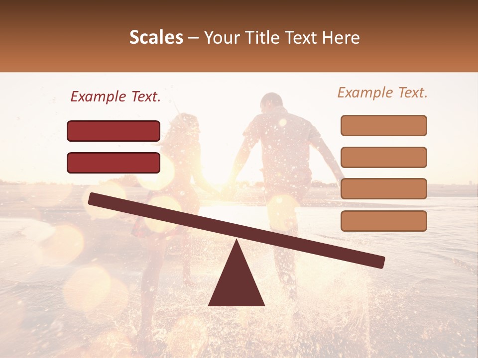 A Man And A Woman Are Standing In The Water PowerPoint Template