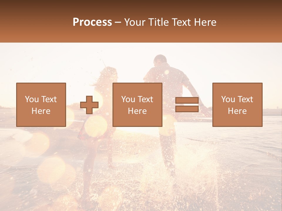 A Man And A Woman Are Standing In The Water PowerPoint Template