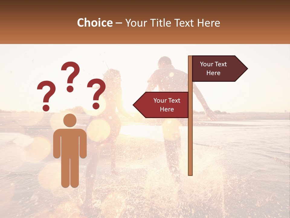 A Man And A Woman Are Standing In The Water PowerPoint Template