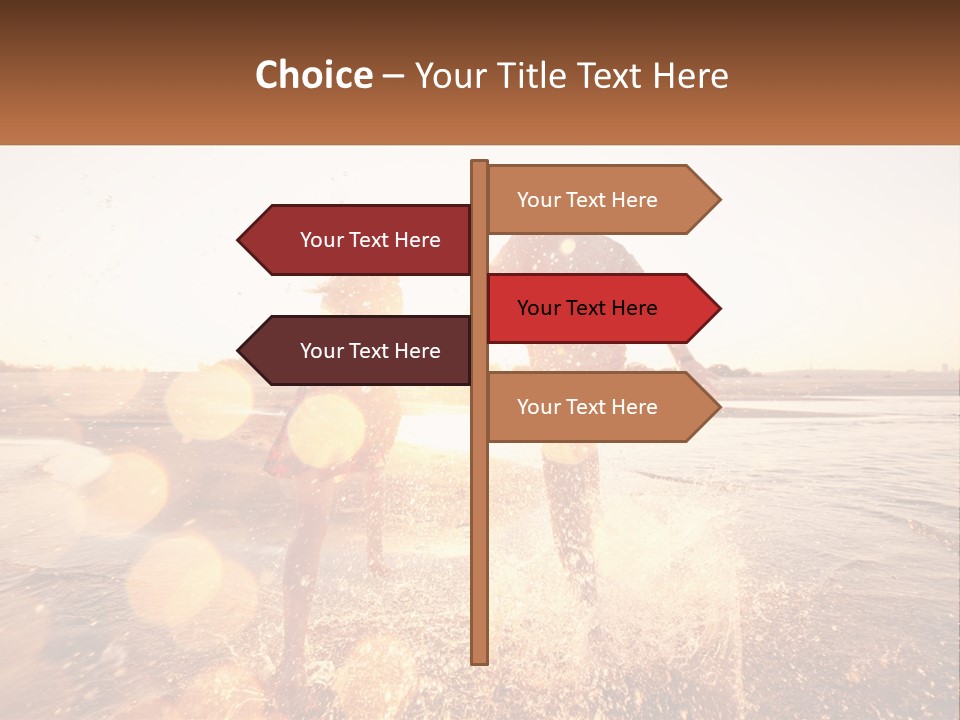 A Man And A Woman Are Standing In The Water PowerPoint Template